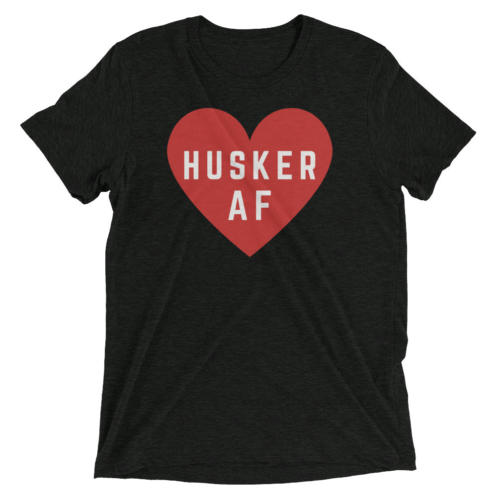 HUSKER AF HEART in RED triblend T [multi]