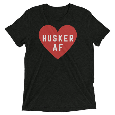 HUSKER AF HEART in RED triblend T [multi]