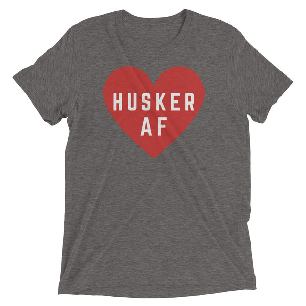 HUSKER AF HEART in RED triblend T [multi]
