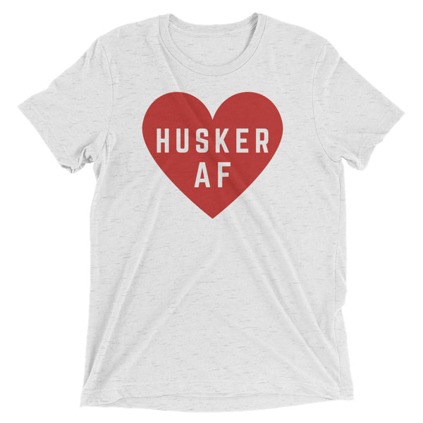 HUSKER AF HEART in RED triblend T [multi]